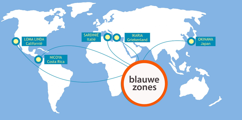 Blauwe zones; de plekken waar mensen het oudst worden.
